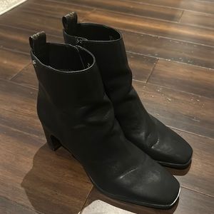 Calvin Klein black leather ankle boots